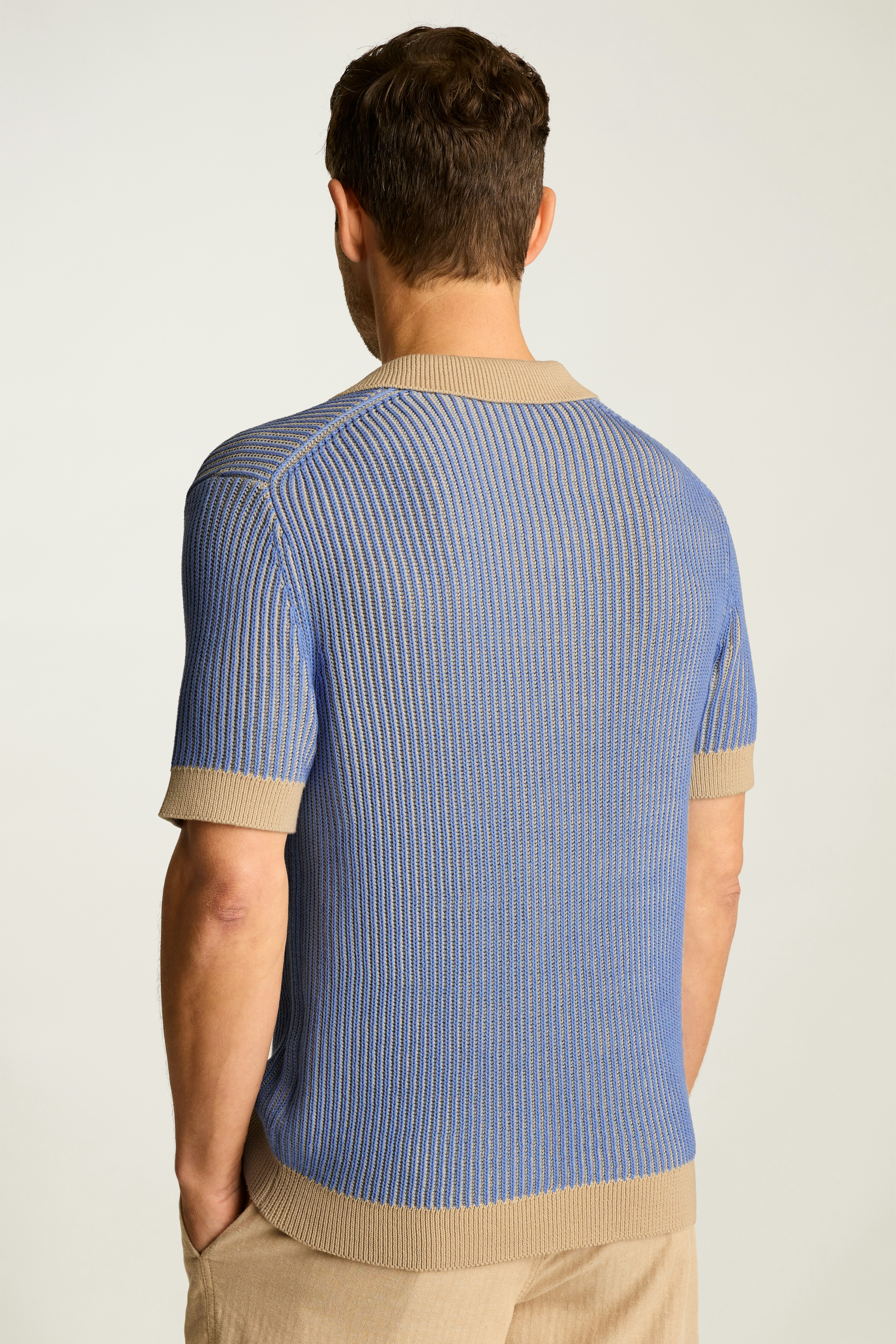 Hudson Sweater Polo beige blue