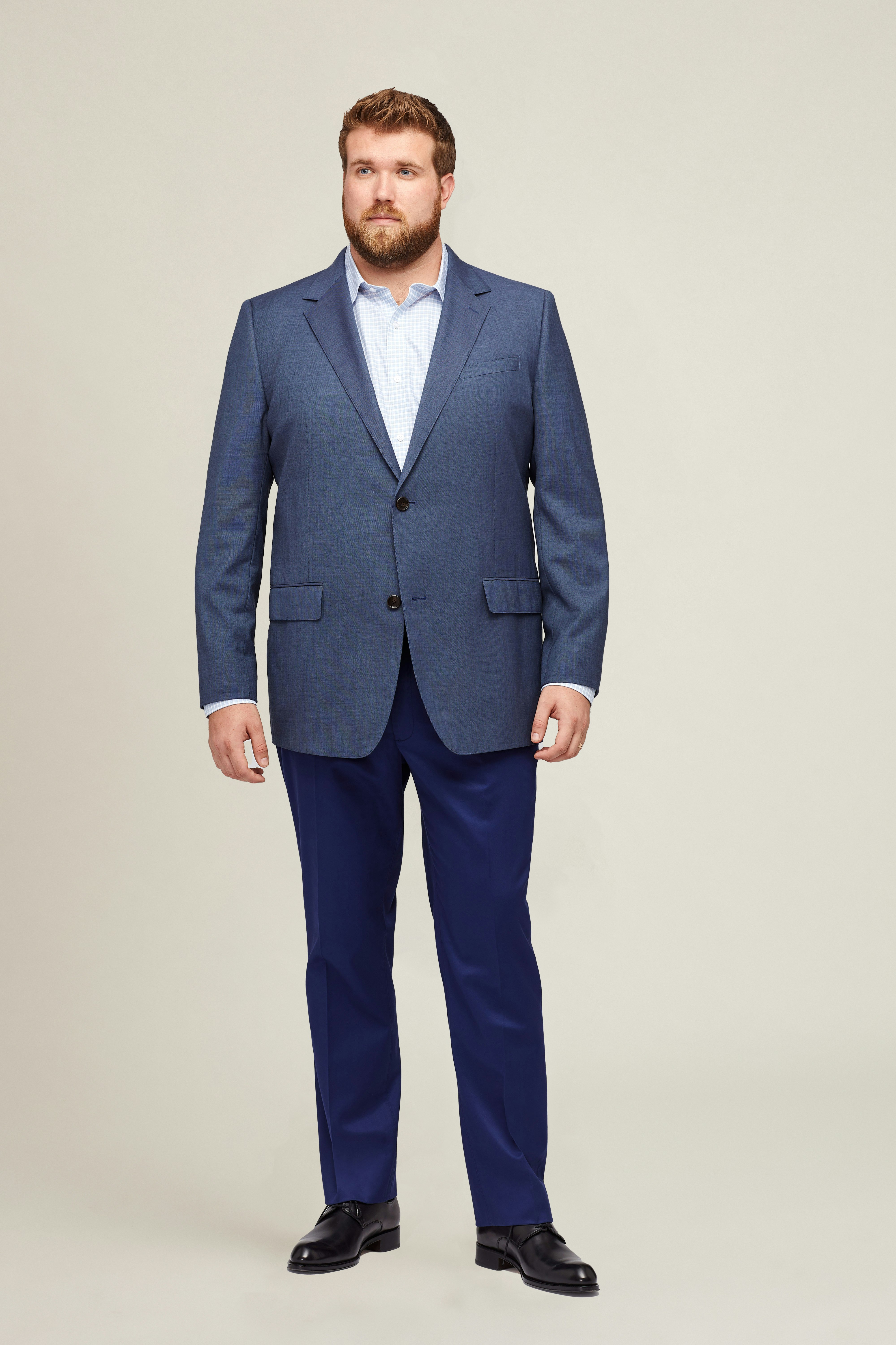 Jetsetter Stretch Italian Wool Blazer Extended Sizes washed blue