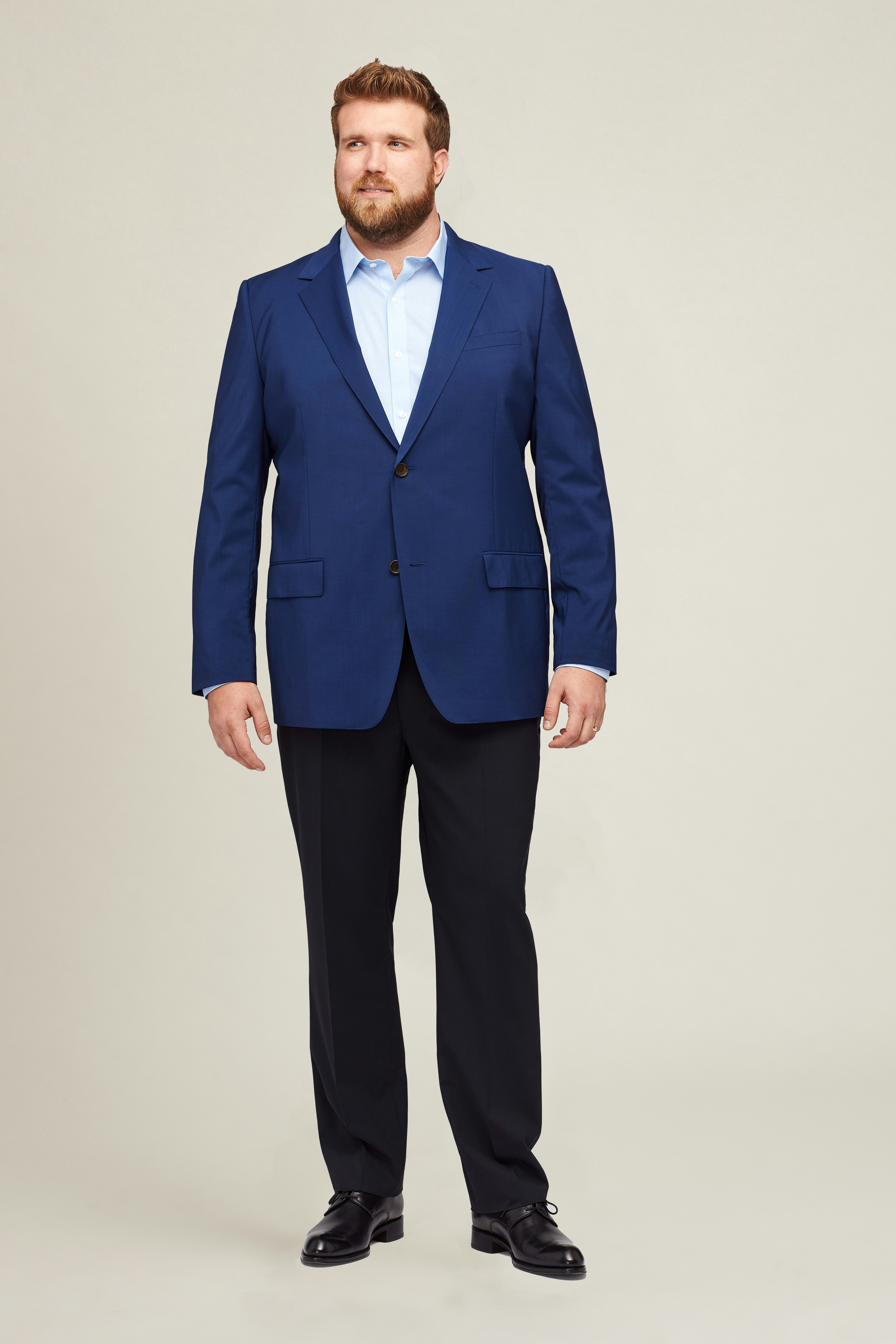 Jetsetter Stretch Italian Wool Blazer Extended Sizes bright navy 1 Jetsetter Stretch Italian Wool Blazer Extended Sizes bright navy