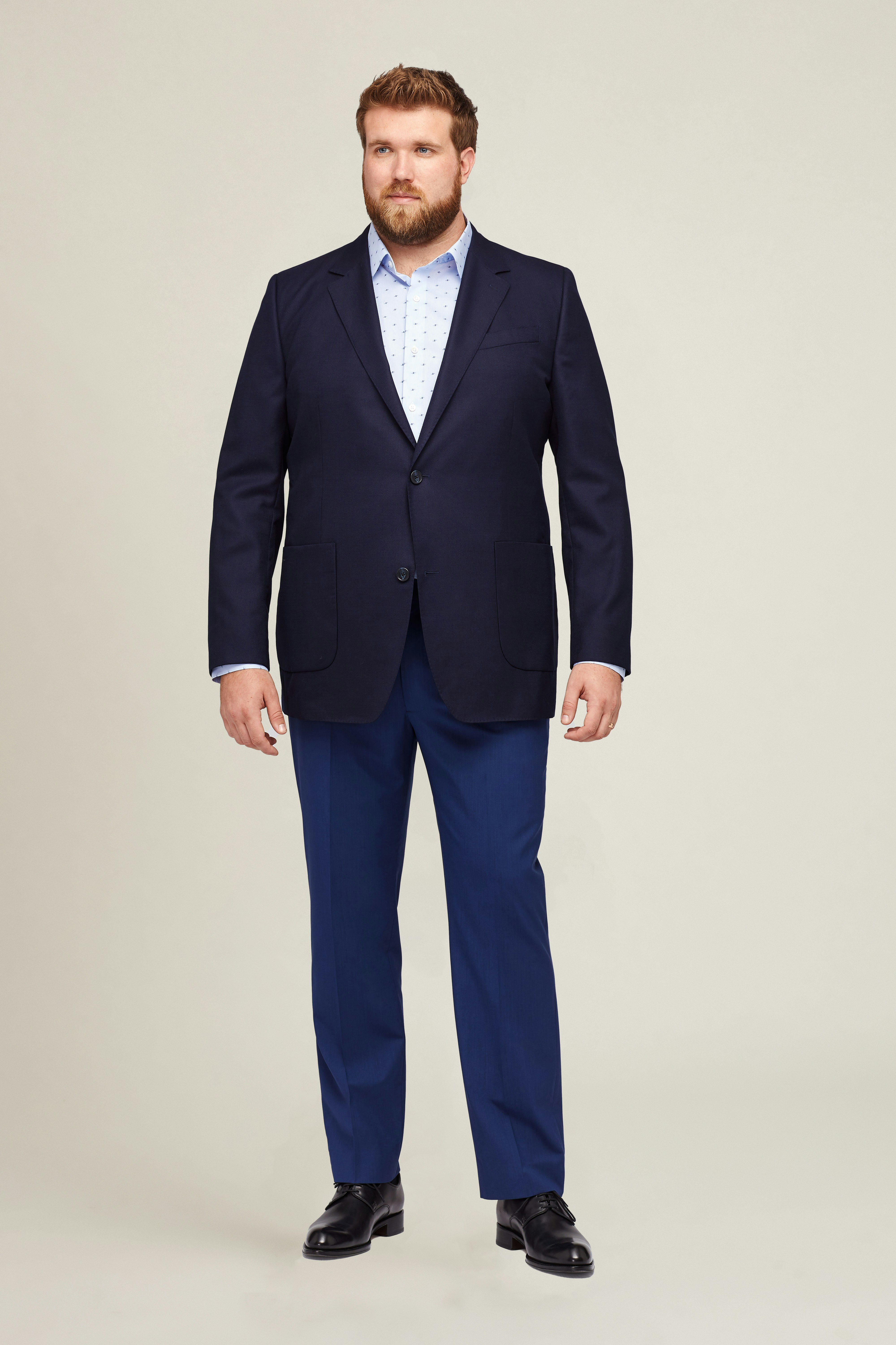 Unconstructed Italian Wool Blazer Extended Sizes navy