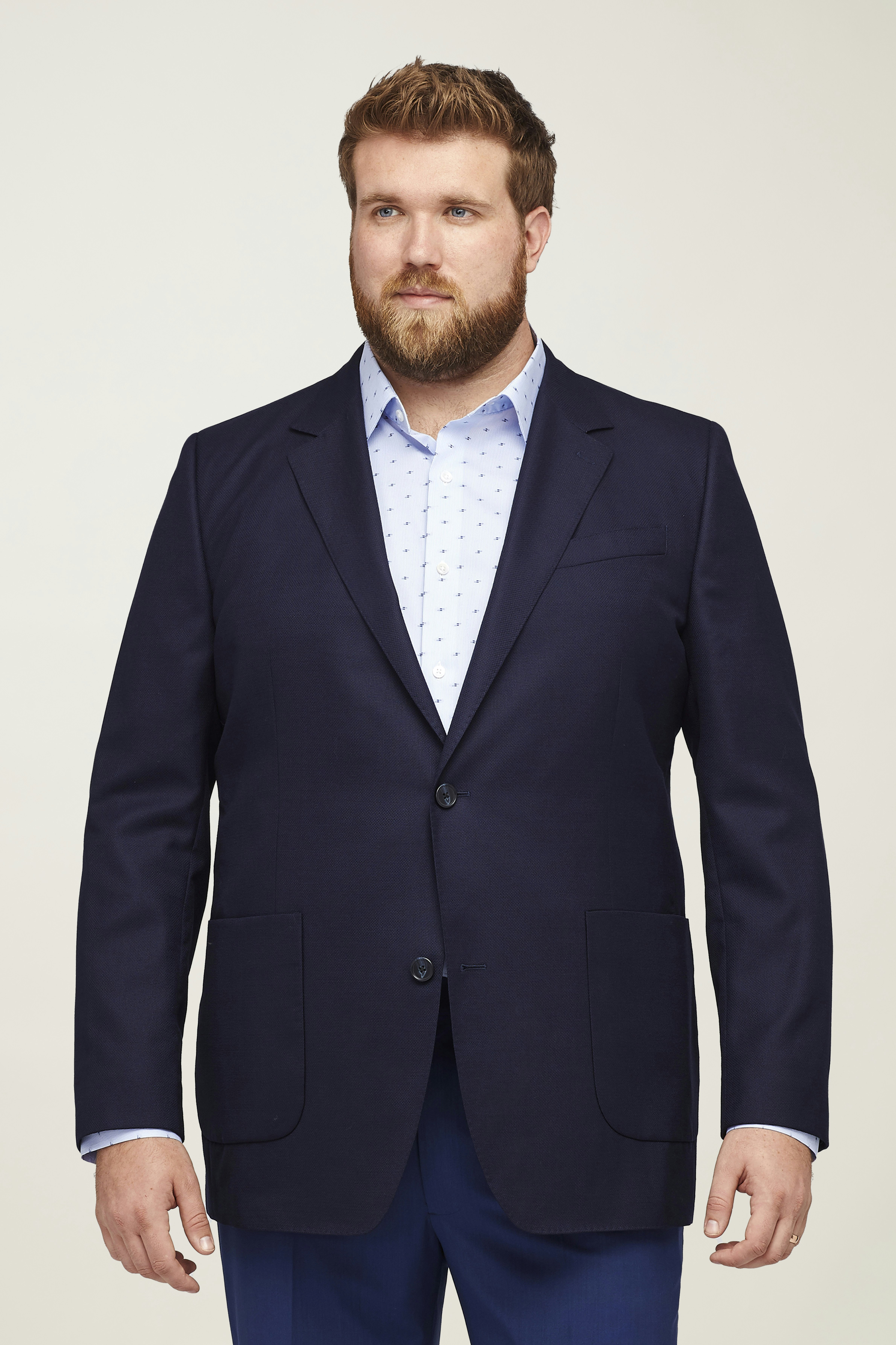 Unconstructed Italian Wool Blazer Extended Sizes navy