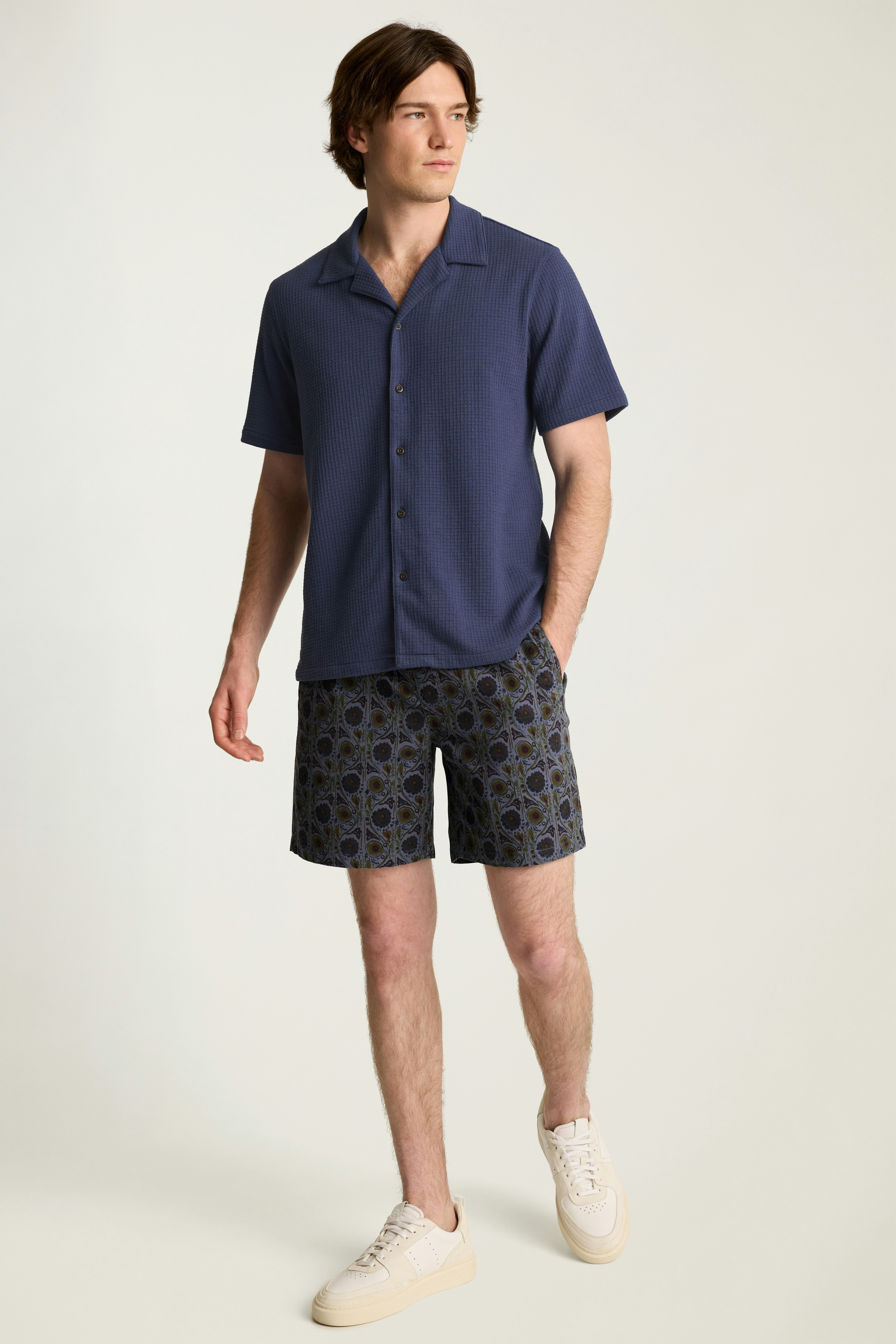 Waffle Cabana Shirt sea blue