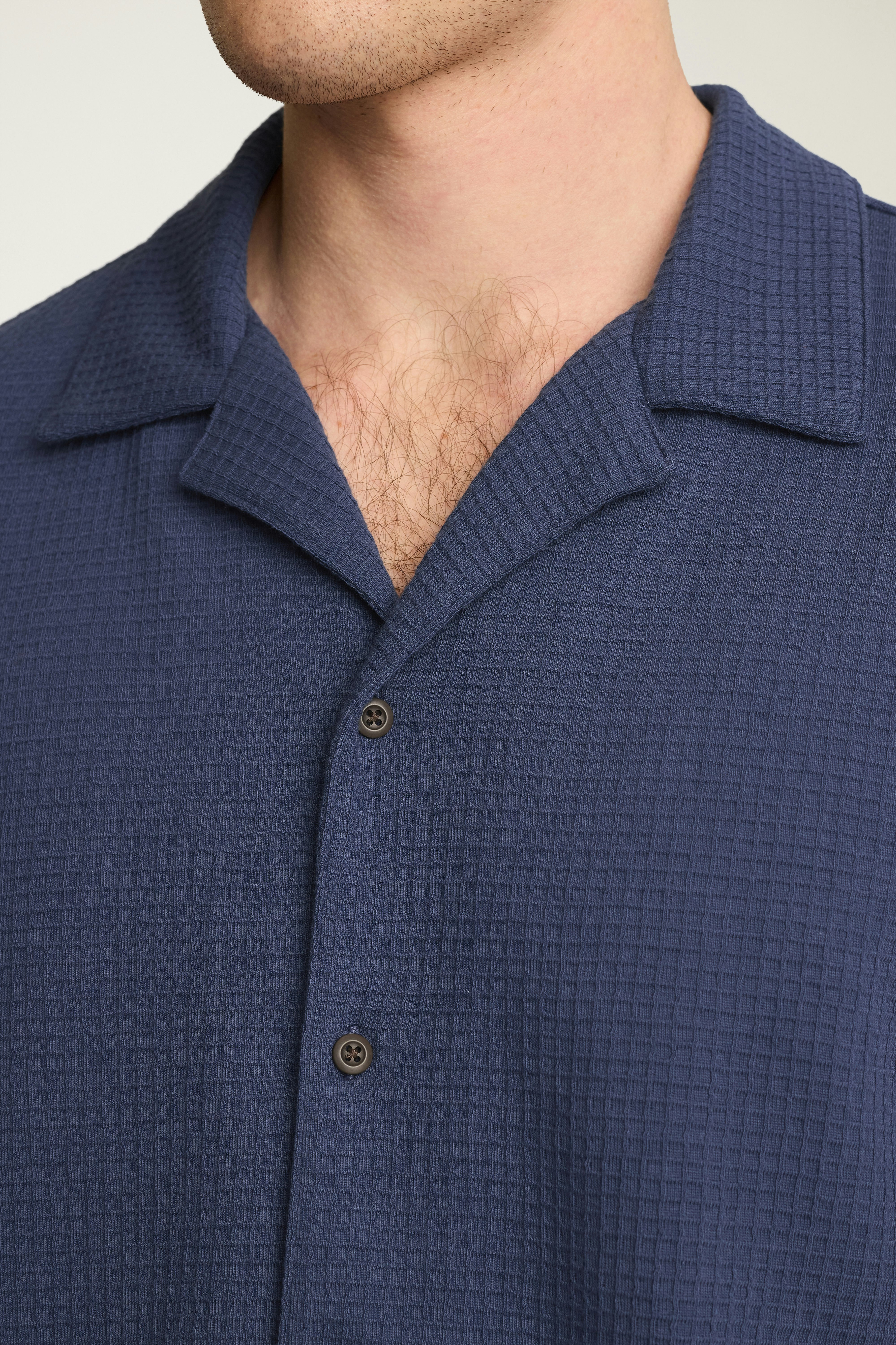 Waffle Cabana Shirt sea blue